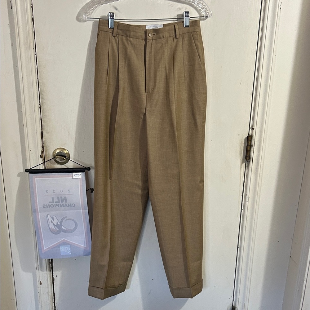 Saks Fifth Ave Classic Tan pleated Pants-6